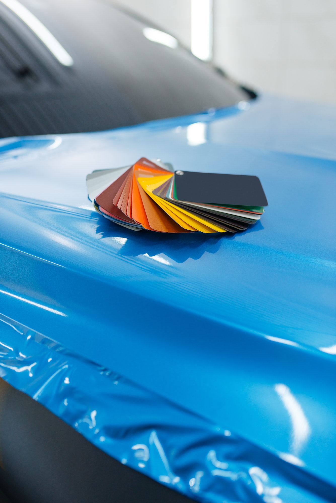 Car wrapping, foil or film color palette, nobody